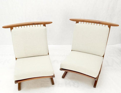 Pair Mira Nakashima Conoid Lounge Chairs After George Nakashima, 2000