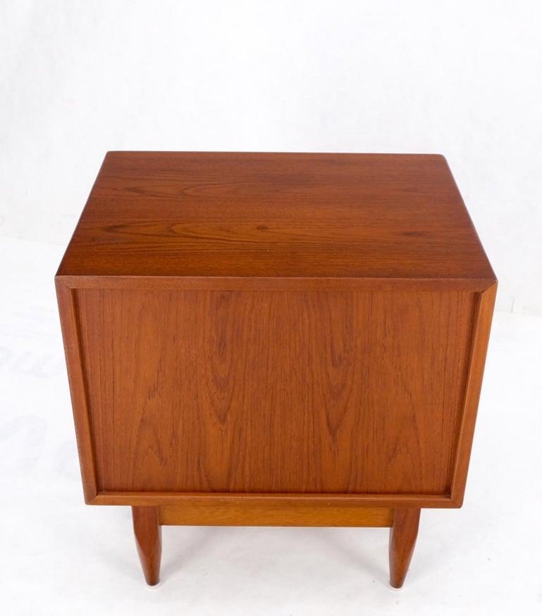 Danish Mid-Century Modern Tambour Door One Drawer End Table Night Stand Mint!