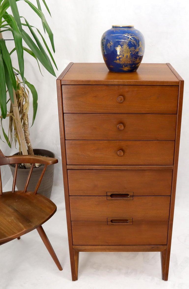 Mid-Century Modern American Walnut Tall Skinny Lingerie Chest Dresser