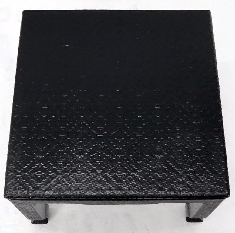 Mid-Century Modern Cloth Wrapped Square Side End Table