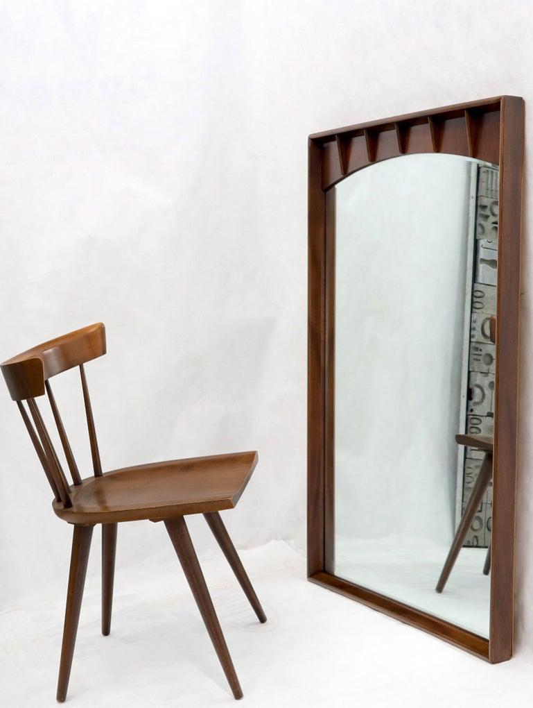 Large Rectangle Mid-Century Modern Walnut Wall Mirror