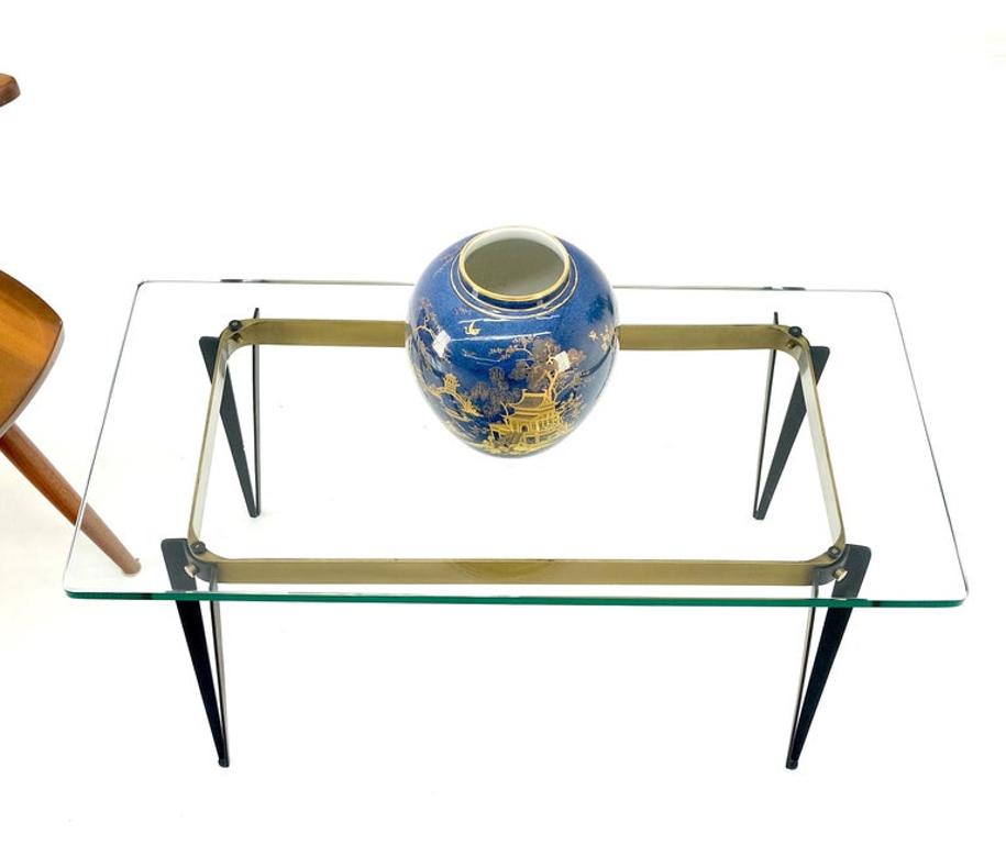 Petit Fontana Arte Mid-Century Modern Brass & Glass Rectangle Coffee Table Mint!