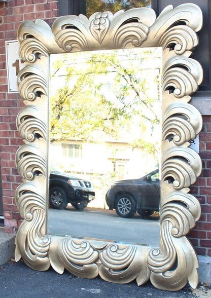 Huge Large Silver Leaf Decorative Frame Mirror