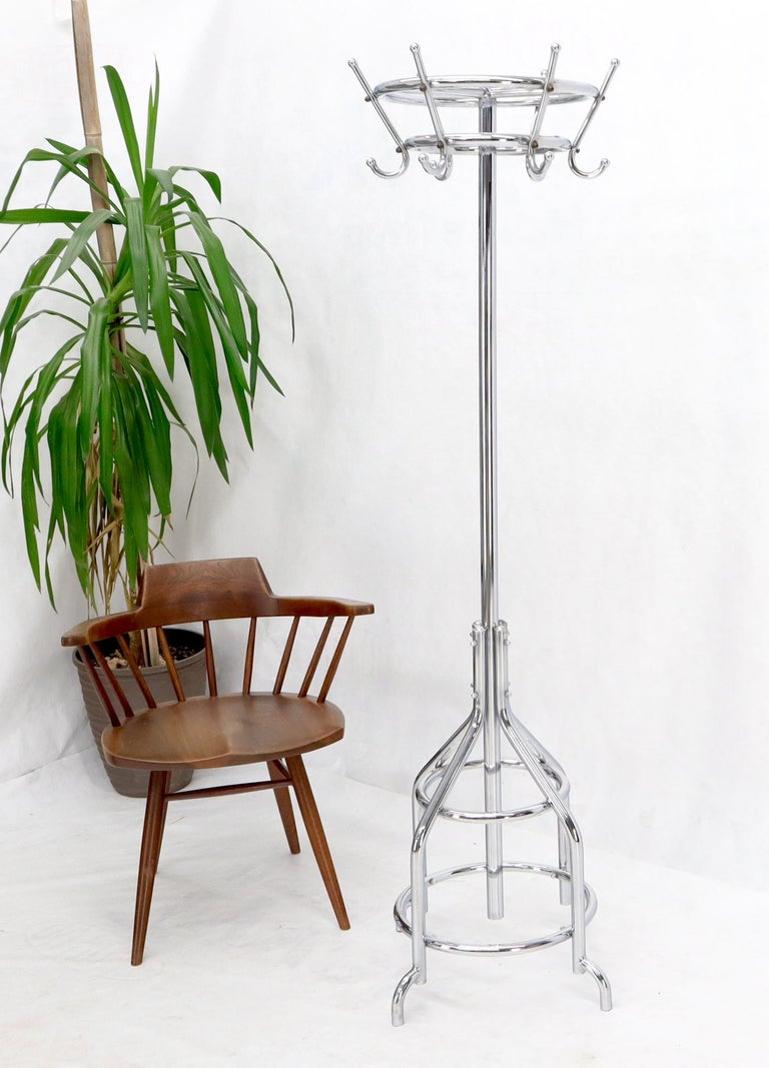 Bauhaus Mid-Century Modern Large Chrome Coat Rack