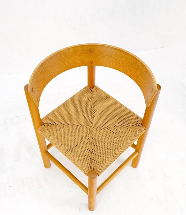 Danish Mid-Century Modern Fritz Hansen Rush Seat Bent Wood Corner Chair MINT!