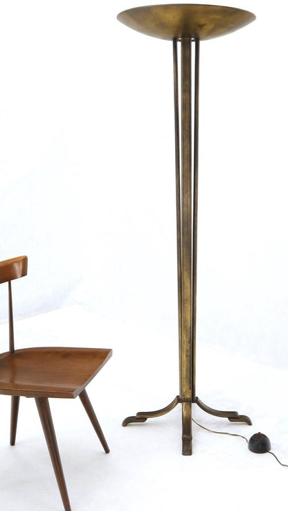 Cross Base 68 Tall Metal Dish Shade Floor Lamp