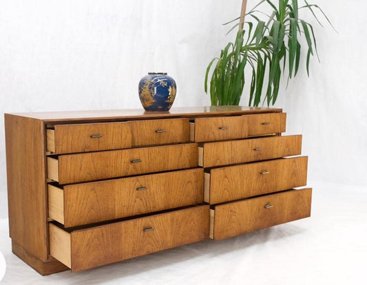 Campaign Style Mid Century Modern 10 Drawers Long Dresser Credenza Mint!