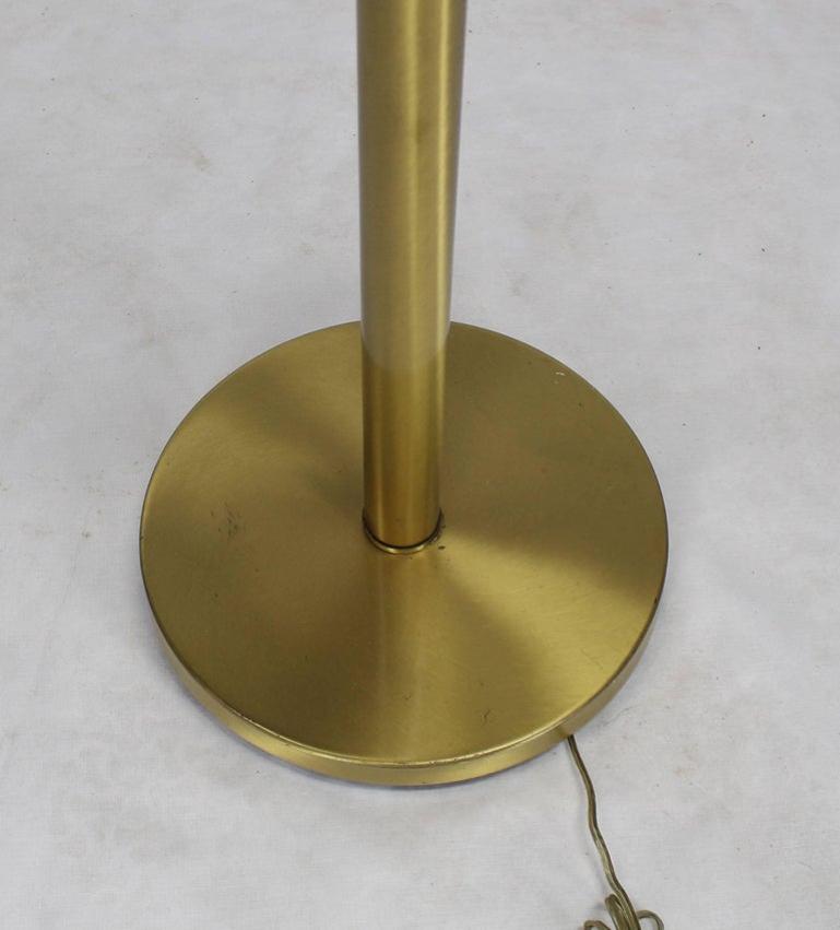 Brass Tall Torchere Floor Lamp Iridescent Shade