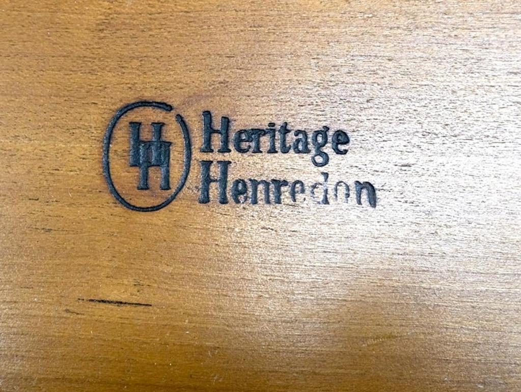 Henredon Solid Walnut Sculptural Two Tier One Drawer Step Side Table