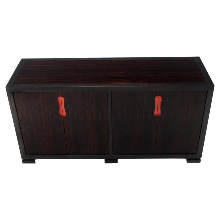 Christian Liaigre Holly Hunt Rosewood Ebonized Trim 4 Door Compartment Credenza