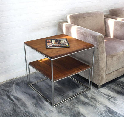Chrome Cube Nesting End Side Table