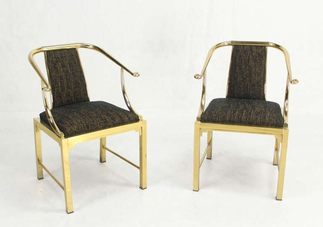 EstablishedLines Pair of Decorative Forged Solid Brass Barrel Back Chairs by Mastercraft MINT!