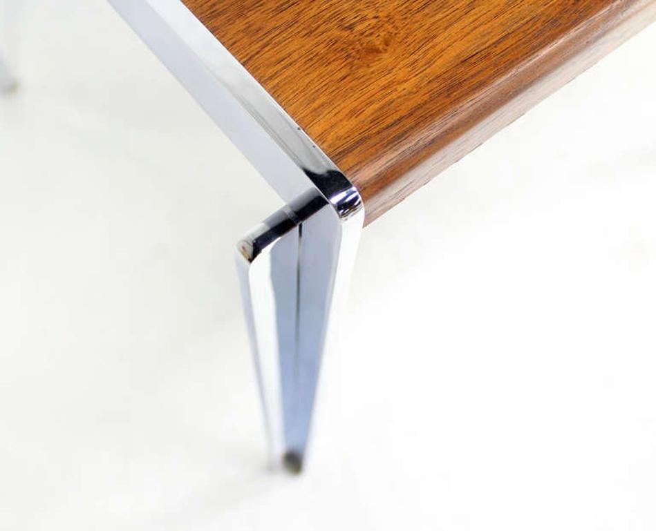 EstablishedLines Mid-Century Modern Stow Davis Walnut and Chrome 24"H Side Coffee End Table MINT!