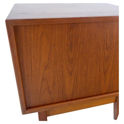 Danish Mid-Century Modern Tambour Door One Drawer End Table Night Stand Mint!