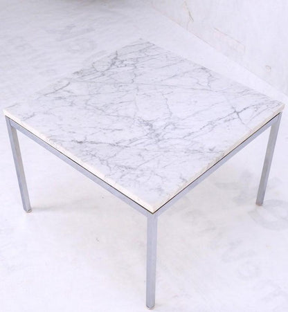 Florence Knoll Square Marble Top Solid Chrome Base Side End Coffee Center Table