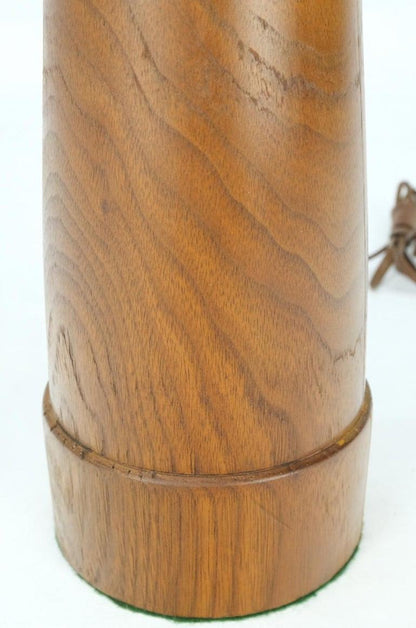 Turned Walnut or Teak Mid-Century Modern Table Lamp, c.1970s