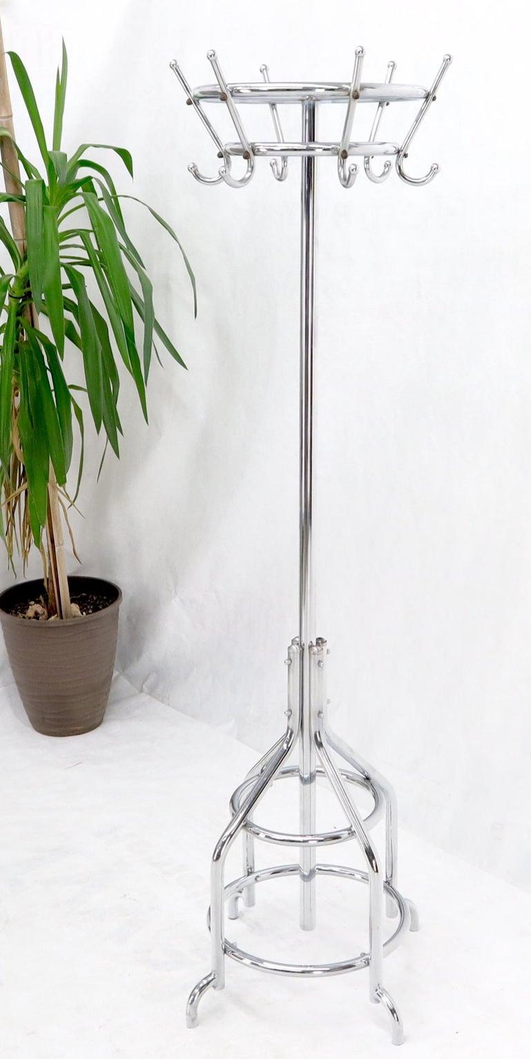 Bauhaus Mid-Century Modern Large Chrome Coat Rack