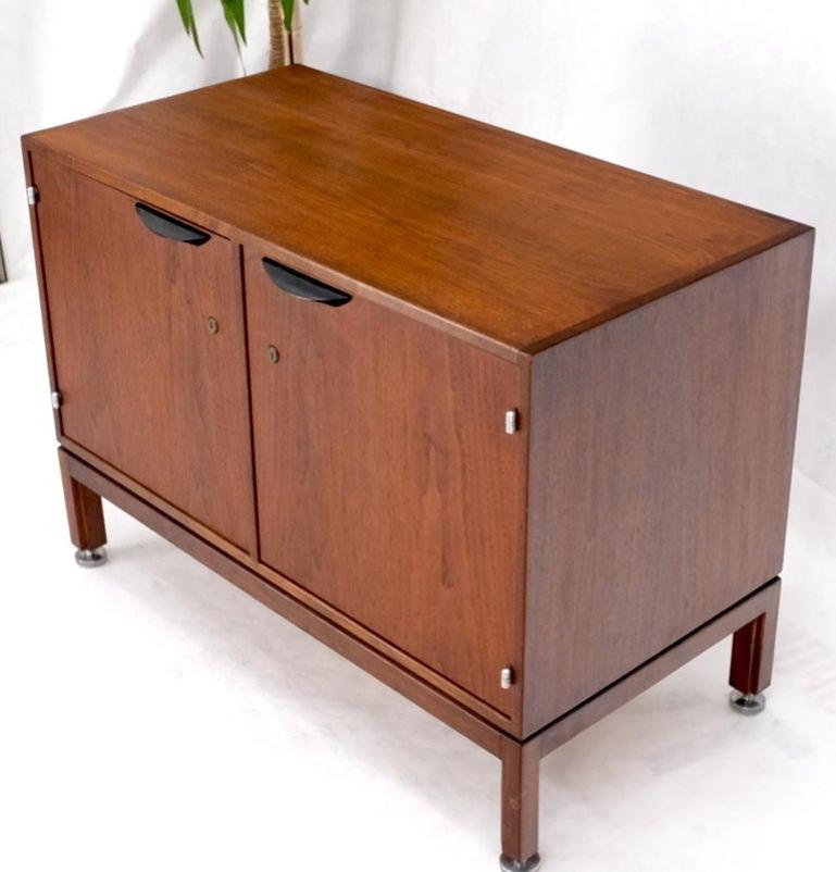 Jens Risom Small One Double Door Compartment Credenza Cabinet Adjustable Shelves