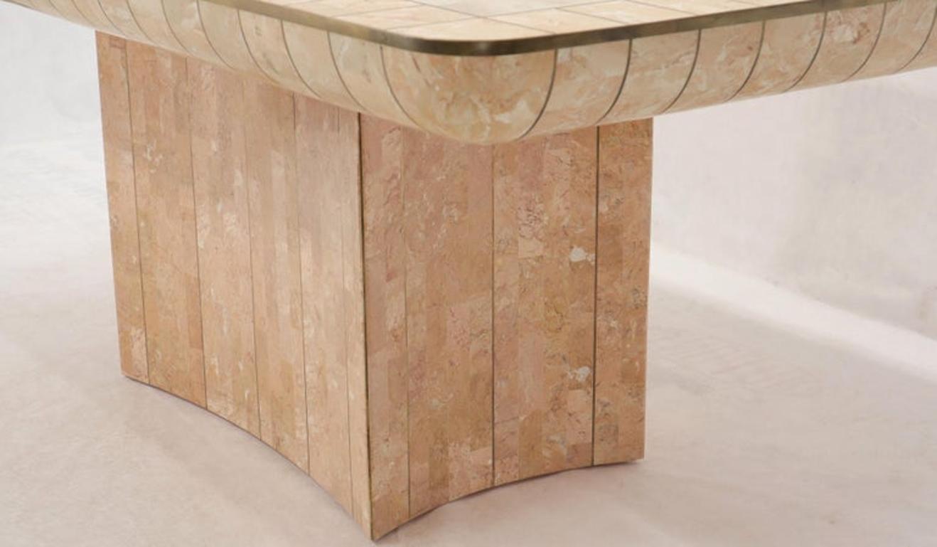 Brass & Tessellated Marble Stone Tile Top Dining Conference Tables