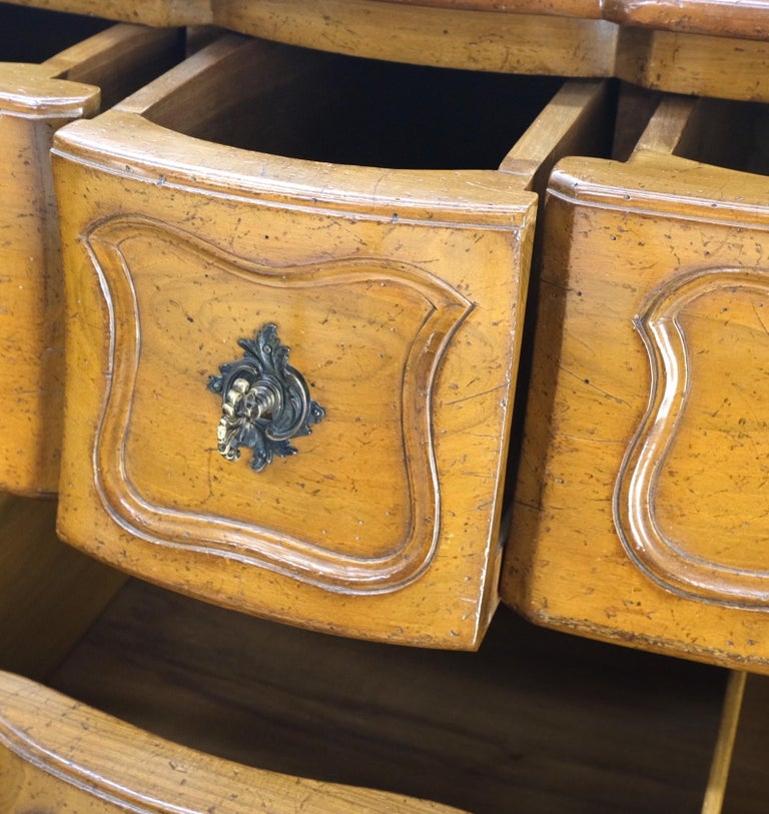 Pair Country French Bombay Shape Three Drawers Dressers Commodes Chests 3 Drawer