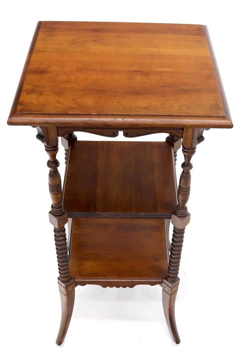 Victorian Square Three-Tier Stand Corner Lamp Occasional Table Stand