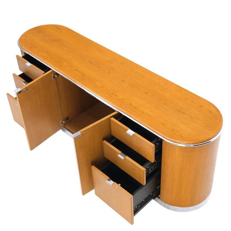 Mid Century Modern Long Rounded Sides Credenza by Thonet