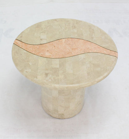 Mid-Century Modern Tessellated Stone Veneer End or Side Table Pedestal