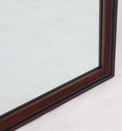Oiled Walnut Frame Mid Century Modern Rectangular Mirror.