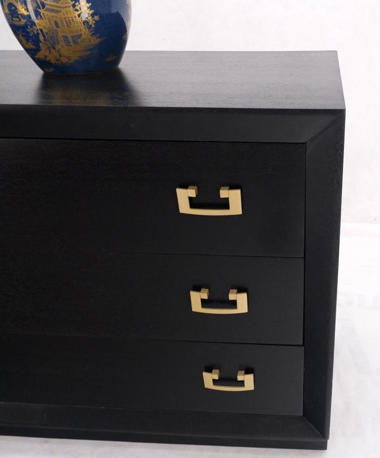 Gold Drop Pulls Ebonized Mahogany 3 Drawers Bachelors Chest Dresser Cabinet MINT