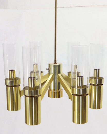 7 Bulbs 6 Point Geometric 3 Way Italian Light Fixture Chandelier Parzinger Style