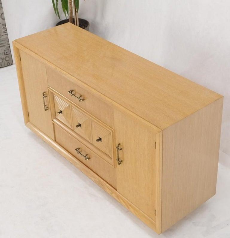 Cerused Oak Mid Century Credenza Sideboard Dresser Cabinet Buffet