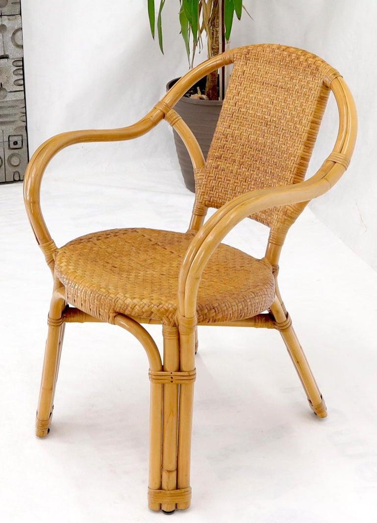 Bendt bamboo rattan desk arm chair