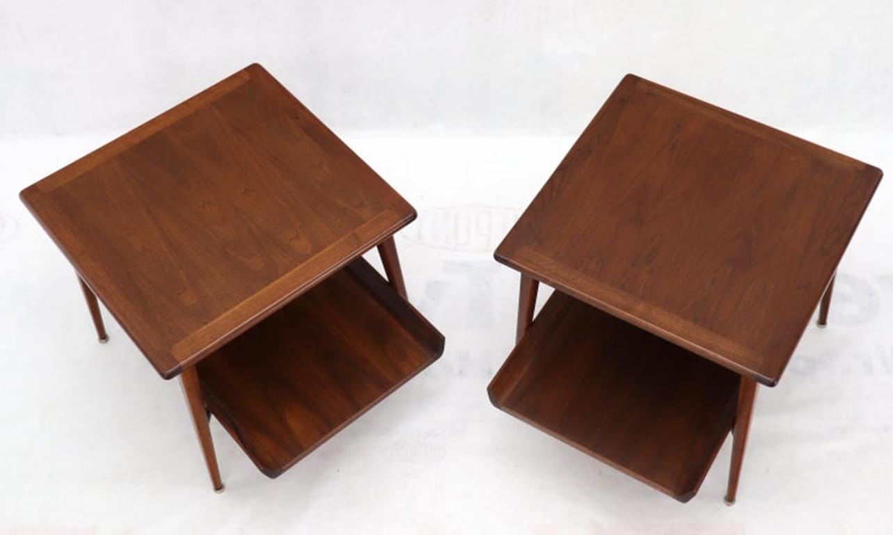 Pair of Mid-Century Modern Oiled Walnut End Side Tables