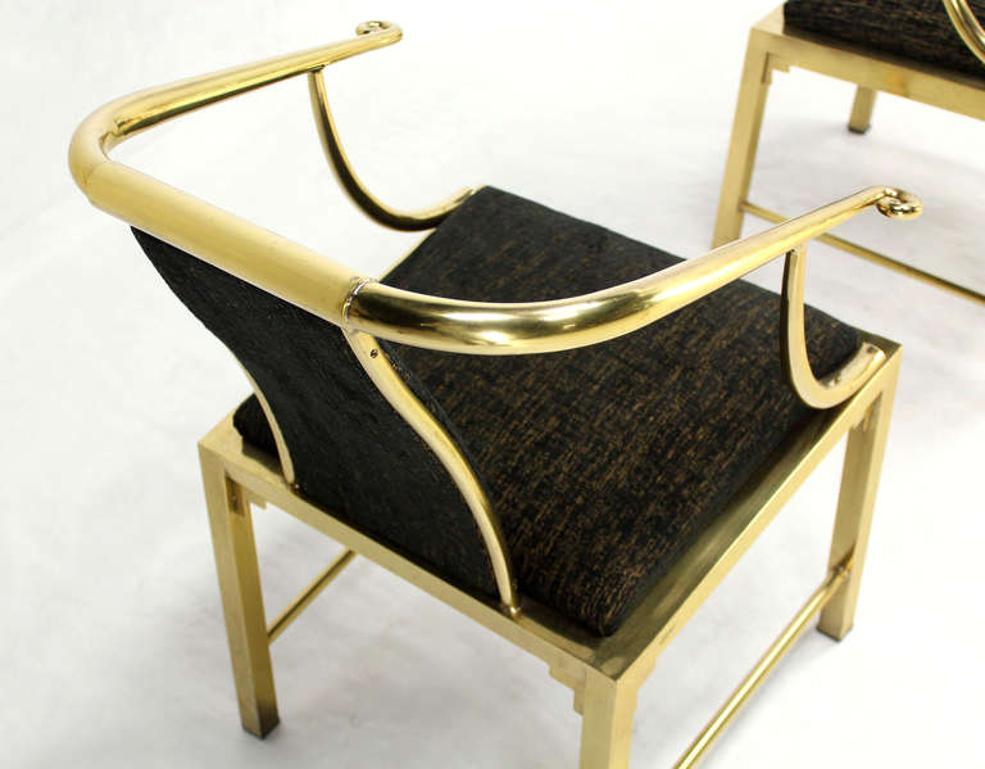 EstablishedLines Pair of Decorative Forged Solid Brass Barrel Back Chairs by Mastercraft MINT!