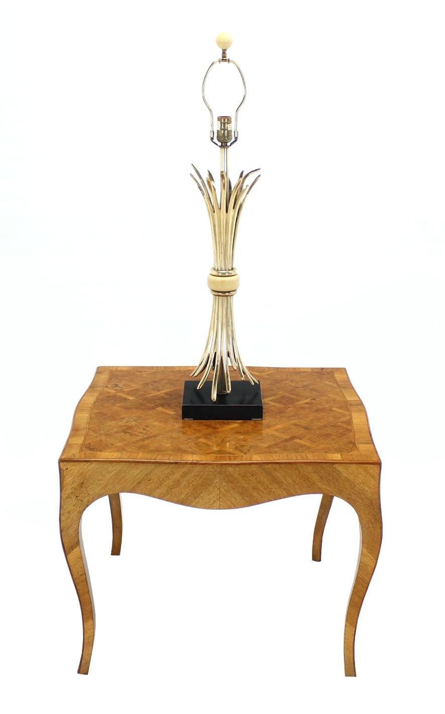EstablishedLines Mid Century Modern Gold or Brass Wheat Sheaf Base Table Lamp by Chapman Mint