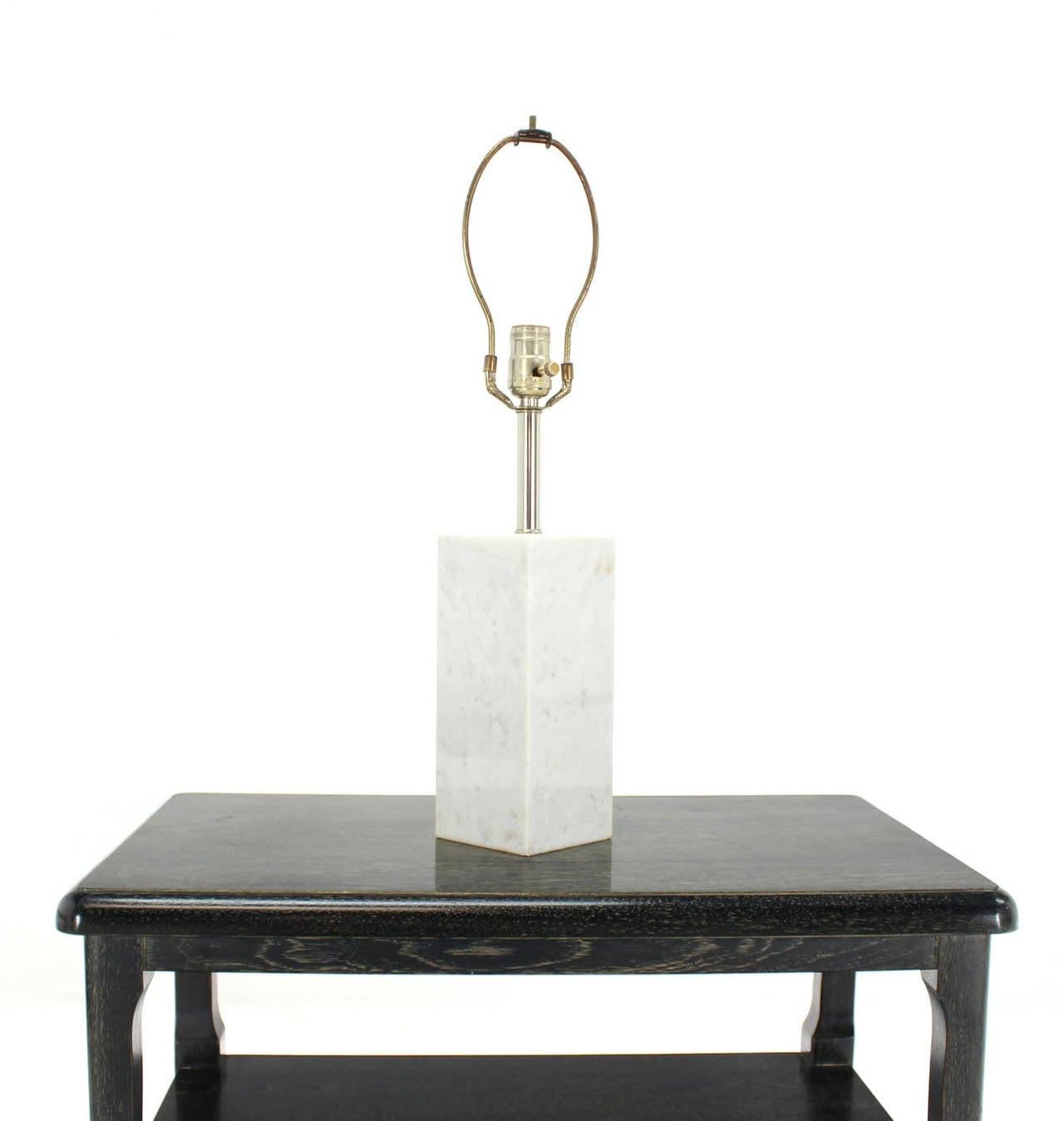 Mid Century Modern Marble Cube Square Shape Modern Table Lamp MINT!