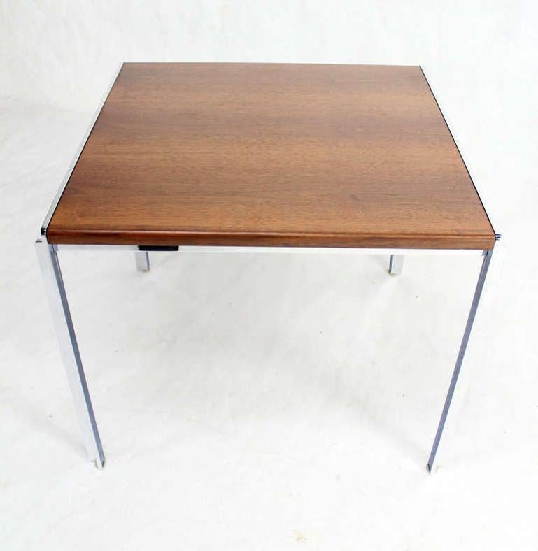 EstablishedLines Mid-Century Modern Stow Davis Walnut and Chrome 24"H Side Coffee End Table MINT!