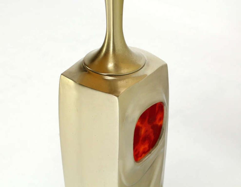 EstablishedLines Mid-Century Modern Art Nouveau Revival Style Cast Metal Base Table Lamp MINT!