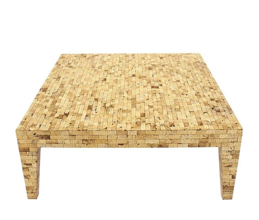 Large Rectangle Faux Egg Shell Coffee Table