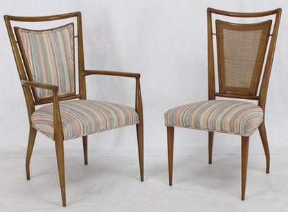 Set of Six Mid-Century Modern Walnut Dining Chairs by Widdicomb in Ponti Style
