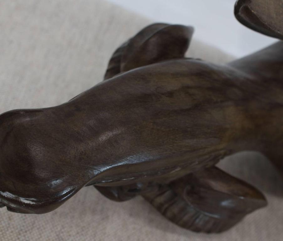 Large Carved Wood Sculpture of a Water Buffalo