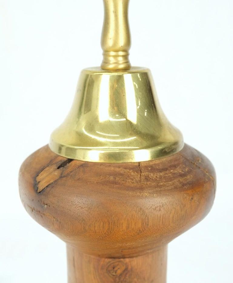 Turned Walnut or Teak Mid-Century Modern Table Lamp, c.1970s