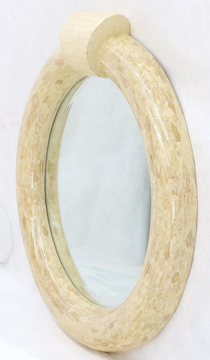 Round Tessellated Bone Mirror