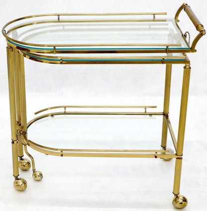 Half Oval Expandable Serving Cart Tray Table