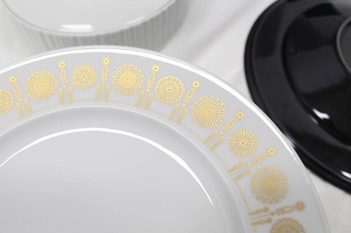 Tapio Wirkkala for Rosenthal Dinner Coffee 80 Pieces Set Plates Noire Porcelain