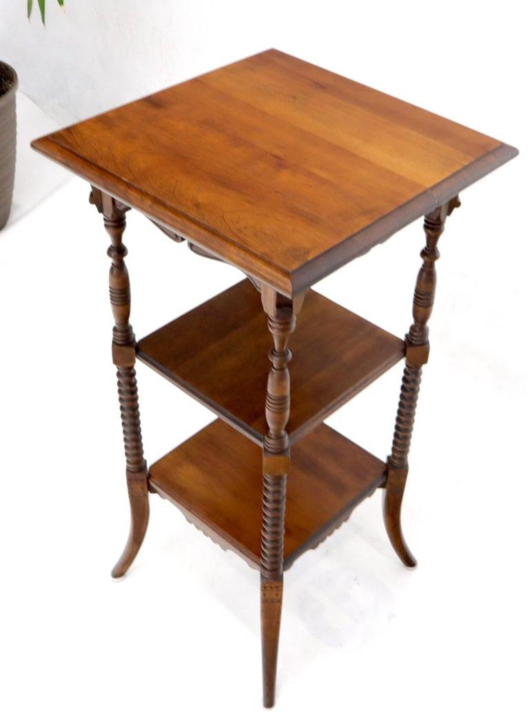 Victorian Square Three-Tier Stand Corner Lamp Occasional Table Stand
