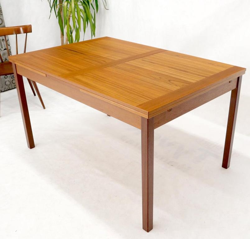 Danish Mid-Century Modern Teak Refectory Dining Table Leaves