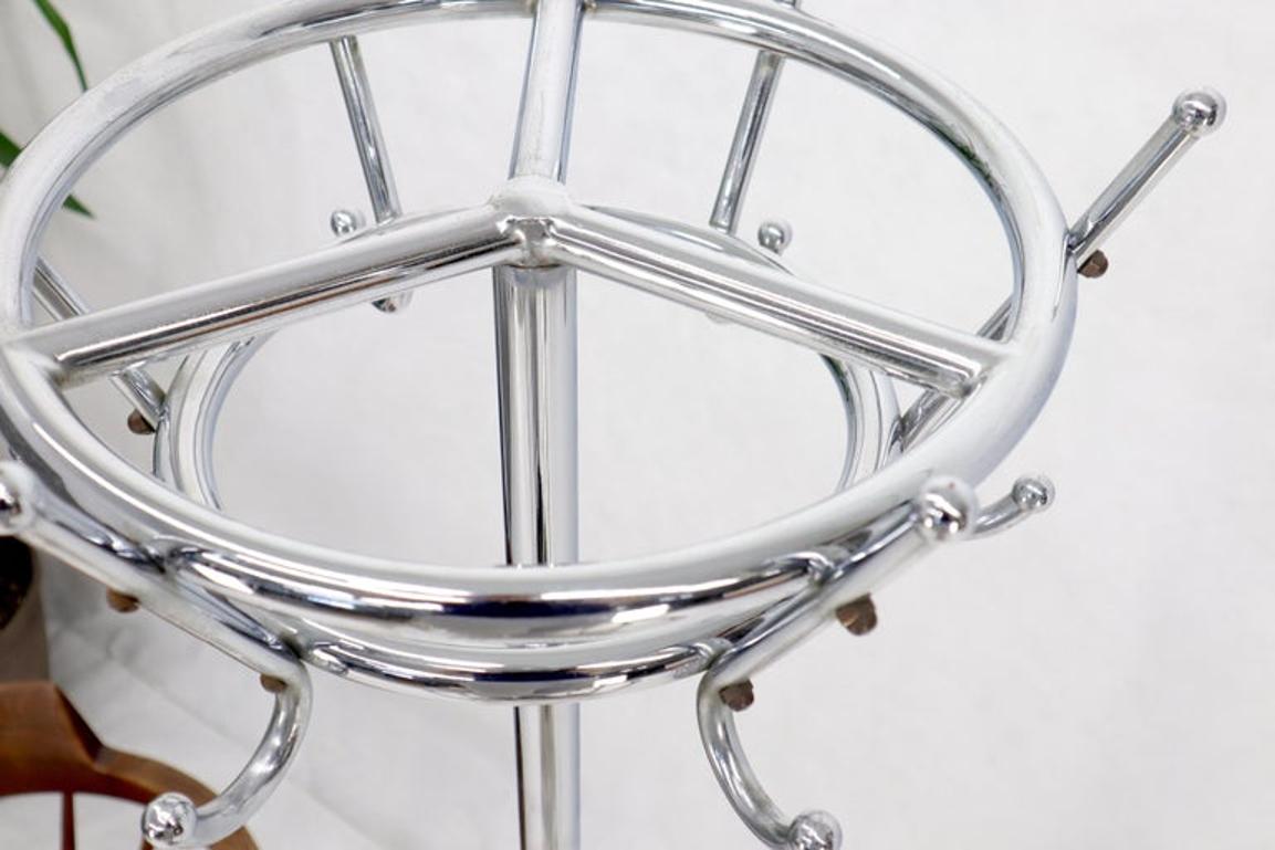 Bauhaus Mid-Century Modern Large Chrome Coat Rack