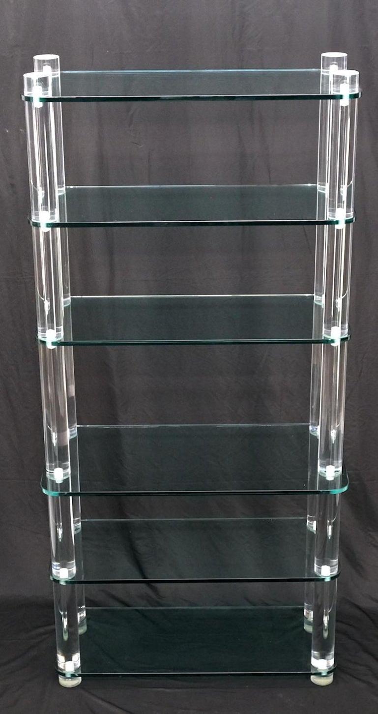 Thick Lucite Frame 6 Tier Mid Century Modern Etagere Shelving