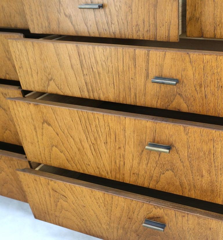 Campaign Style Mid Century Modern 10 Drawers Long Dresser Credenza Mint!